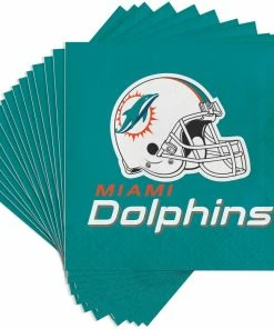 Creative Converting Miami Dolphins Luncheon Napkin 16ct NFL And Football Party Supplies