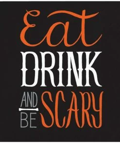 Creative Converting Eat, Drink And Be Scary Halloween Beverage Napkins 192 Per Case Halloween Party Supplies