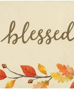 Creative Converting Thankful Beverage Napkins 192 Per Case Thanksgiving Party Decorations