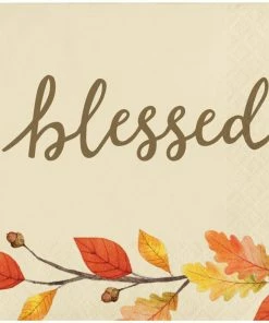 Creative Converting Thankful Beverage Napkins 192 Per Case Thanksgiving Party Decorations