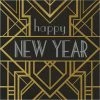 Creative Converting Roaring 20S Luncheon Napkin, Foil Stamp, Happy New Year (16/Pkg) Themed Tableware