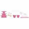 Creative Converting Solid Color Tableware Candy Pink Treat Table Kit (27/Pkg)
