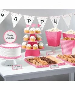 Creative Converting Solid Color Tableware Candy Pink Treat Table Kit (27/Pkg)