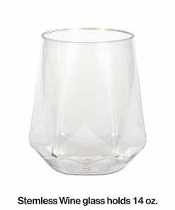 Creative Converting Fractal Stemless Wine Tumbler, 14 Oz (4/Pkg)
