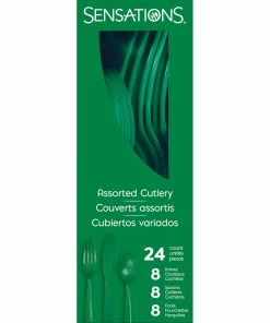 Creative Converting Emerald Green 24Ct Assorted Cutlery (24/Pkg)