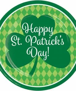 Creative Converting Harlequin Shamrocks Dinner Plate (8/Pkg)