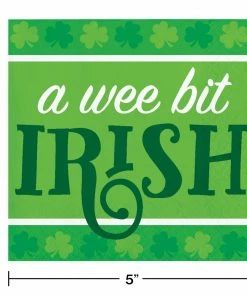 Creative Converting Irish Clover Beverage Napkin, Wee Bit Irish (16/Pkg)