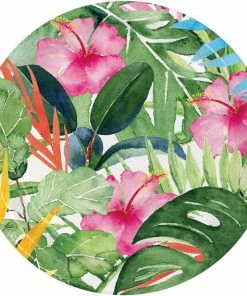 Creative Converting Floral Paradise Dessert Plate (8/Pkg) Themed Tableware