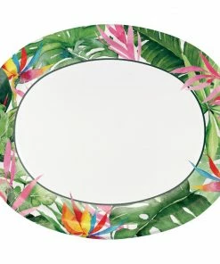 Creative Converting Floral Paradise Oval Platter (8/Pkg) Themed Tableware