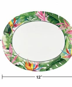Creative Converting Floral Paradise Oval Platter (8/Pkg) Themed Tableware