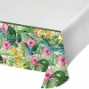 Creative Converting Floral Paradise Paper Tablecover Border Print, 54" X 102" (1/Pkg) Themed Tableware