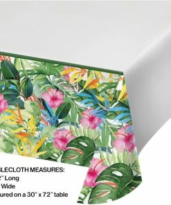 Creative Converting Floral Paradise Paper Tablecover Border Print, 54