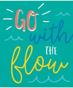 Creative Converting Summer Sayings Beverage Napkin, Go With The Flow (16/Pkg)