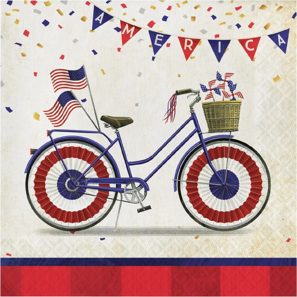 Creative Converting Patriotic Parade Napkins, 16 Ct Patriotic And 4th Of July Party Decorations