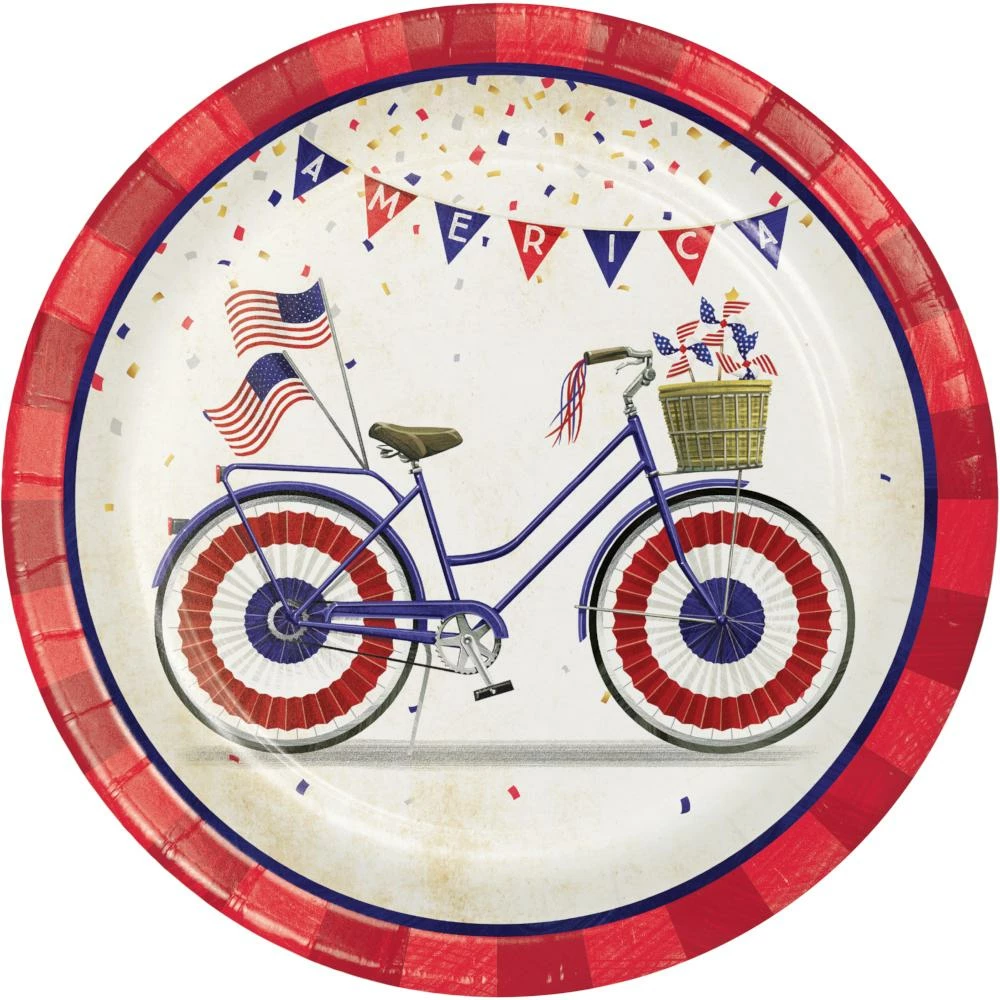 Creative Converting Patriotic And 4th Of July Party Decorations Patriotic Parade Dessert Plate (8/Pkg)