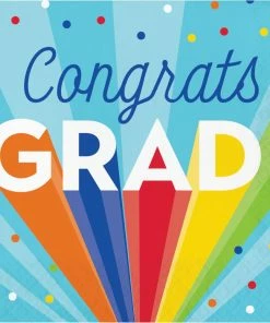 Creative Converting Rainbow Grad Luncheon Napkin (16/Pkg)