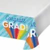 Creative Converting Graduation Party Supplies Rainbow Grad Paper Tablecover Border Print, 54" X 102" (1/Pkg)