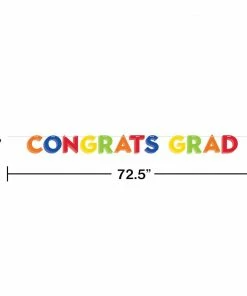 Creative Converting Rainbow Grad Shaped Banner With Twine (1/Pkg) Graduation Party Supplies