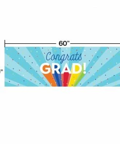 Creative Converting Rainbow Grad Giant Party Banner (1/Pkg) Graduation Party Supplies