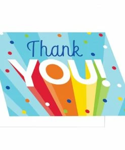 Creative Converting Rainbow Grad Thank You (8/Pkg) Graduation Party Supplies