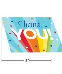 Creative Converting Rainbow Grad Thank You (8/Pkg) Graduation Party Supplies