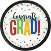 Creative Converting Colorful Grad Dessert Plate (8/Pkg)