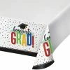 Creative Converting Colorful Grad Paper Tablecover Border Print, 54" X 102" (1/Pkg)