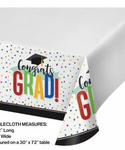 Creative Converting Colorful Grad Paper Tablecover Border Print, 54