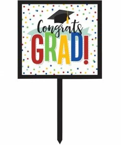 Creative Converting Colorful Grad Yard Sign (1/Pkg)