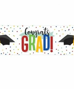Creative Converting Colorful Grad Giant Party Banner (1/Pkg) Graduation Party Supplies