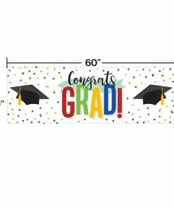 Creative Converting Colorful Grad Giant Party Banner (1/Pkg) Graduation Party Supplies