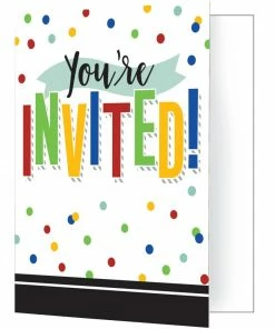 Creative Converting Colorful Grad Invitation, Foldover (8/Pkg)