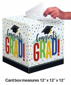 Creative Converting Colorful Grad 12" X 12" Card Box (1/Pkg) Graduation Party Supplies