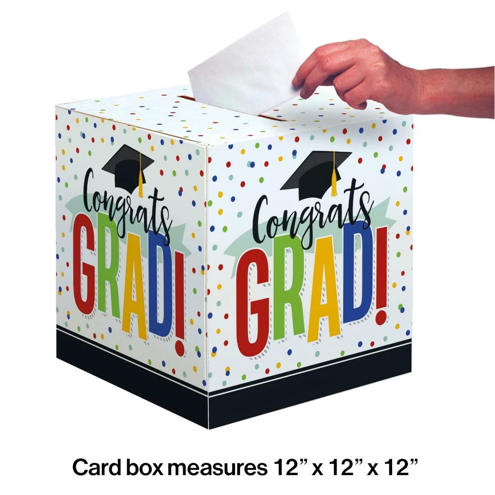 Creative Converting Colorful Grad 12" X 12" Card Box (1/Pkg) Graduation Party Supplies