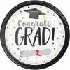 Creative Converting Graduation Fun Dessert Plate, Congrats Grad (8/Pkg) Graduation Party Supplies