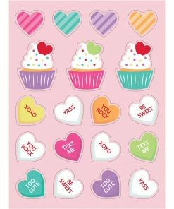 Creative Converting Valentines Stickers, Candy Hearts 4ct