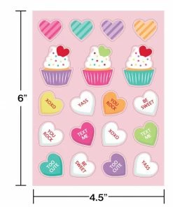 Creative Converting Valentines Stickers, Candy Hearts 4ct