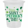 Creative Converting St. Patrick's Day Party Decorations 16Oz Plastic Cup, Clear Happy St Pats (8/Pkg)