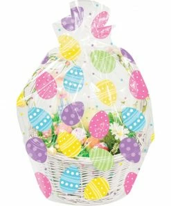 Creative Converting Cello Basket Bag, Easter Eggs (1/Pkg) Easter Party Supplies