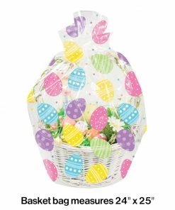 Creative Converting Cello Basket Bag, Easter Eggs (1/Pkg) Easter Party Supplies