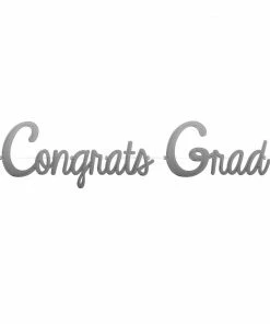 Creative Converting Balloon Banner, Congrats Grad, Silver (2/Pkg)