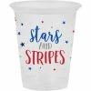 Creative Converting 16Oz Plastic Cup, Clear, Stars And Stripes (8/Pkg) Patriotic And 4th Of July Party Decorations