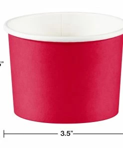 Creative Converting Solid Color Tableware Treat Cups, Classic Red (8/Pkg)