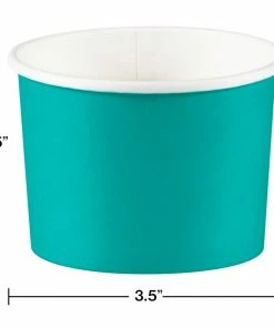 Creative Converting Solid Color Tableware Treat Cups, Teal Lagoon (8/Pkg)