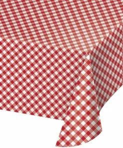 Creative Converting Classic Gingham Paper Tablecover All Over Print, 54" X 102" (1/Pkg)