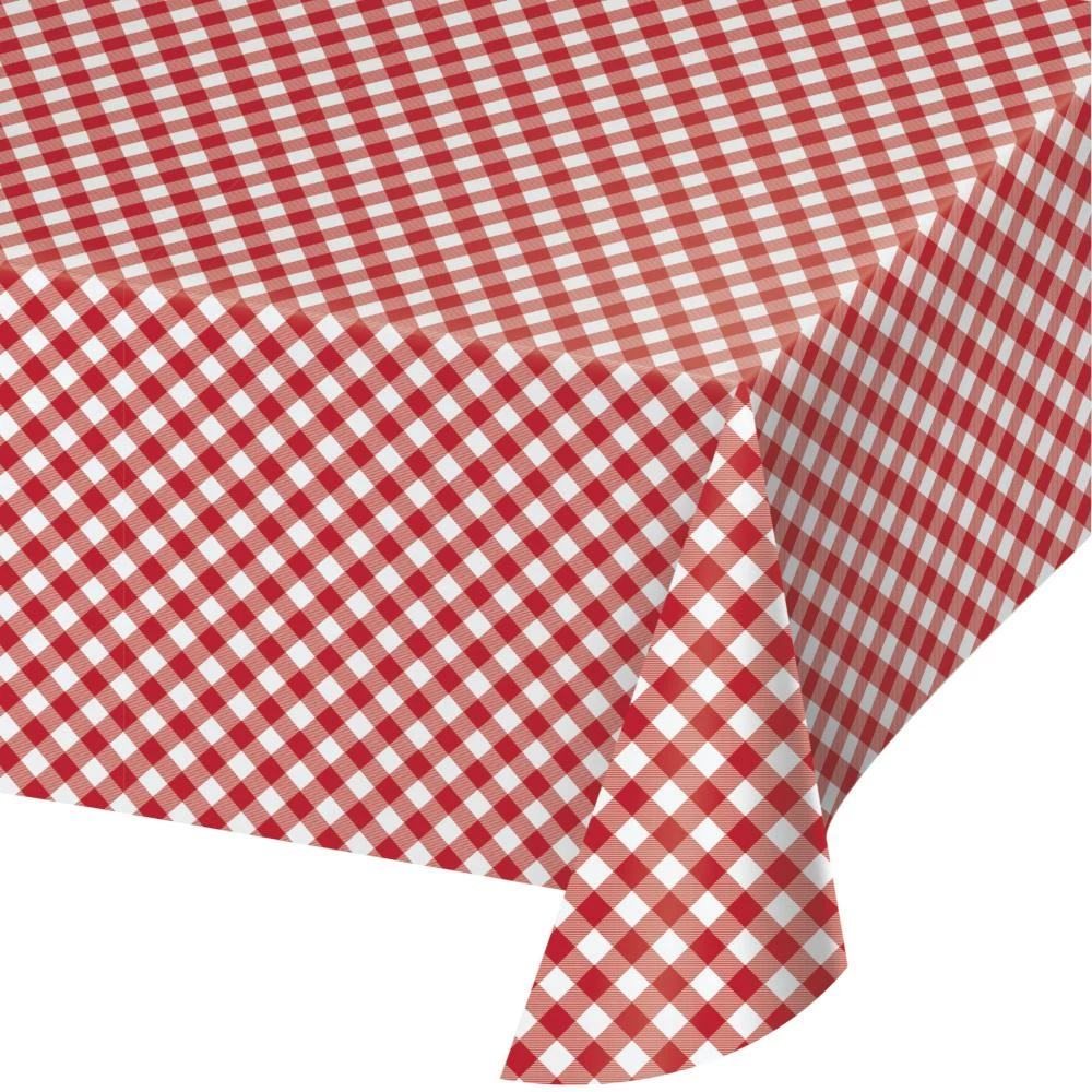 Creative Converting Classic Gingham Paper Tablecover All Over Print, 54" X 102" (1/Pkg)