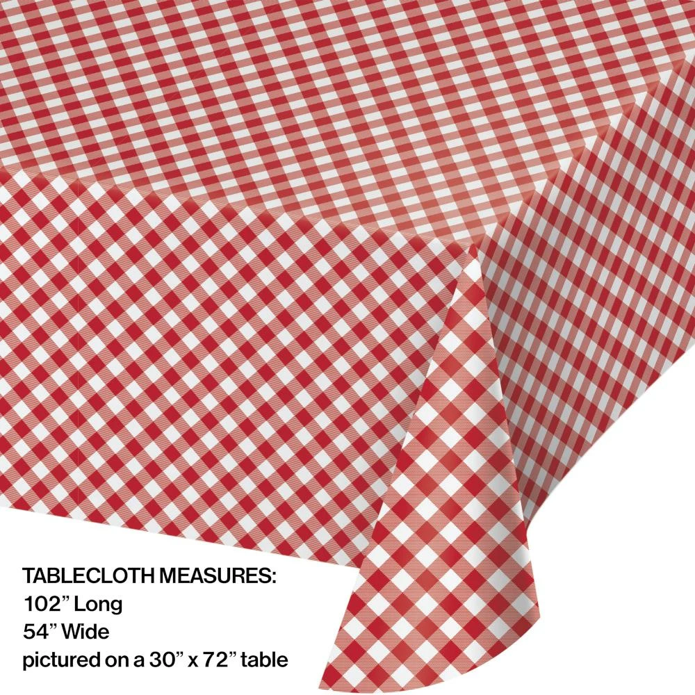 Creative Converting Classic Gingham Paper Tablecover All Over Print, 54" X 102" (1/Pkg)