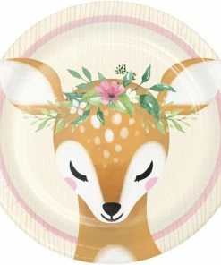 Creative Converting Kids Birthday Party Themes Deer Little One Dessert Plate (8/Pkg)