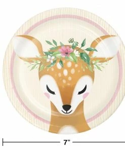 Creative Converting Kids Birthday Party Themes Deer Little One Dessert Plate (8/Pkg)