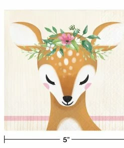 Creative Converting Kids Birthday Party Themes Deer Little One Beverage Napkin (16/Pkg)